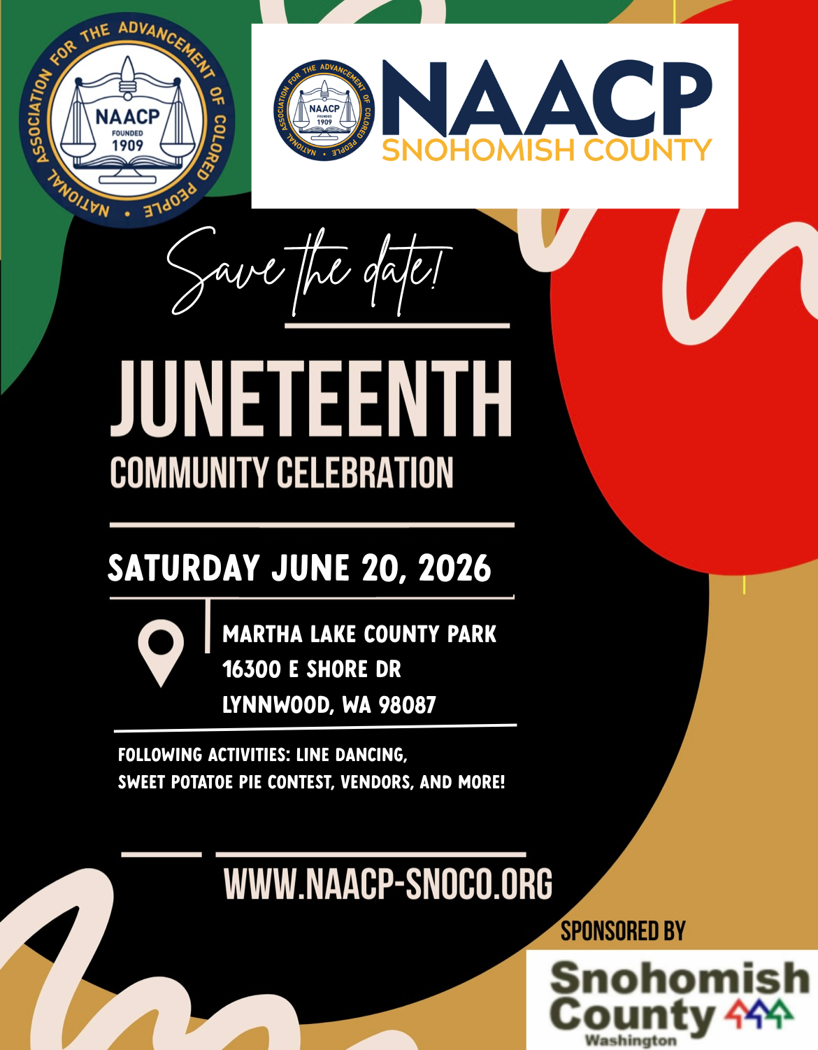 Juneteenth Community Celebration 2026 NAACP Snohomish County Martha Lake County Park Lynnwood WA