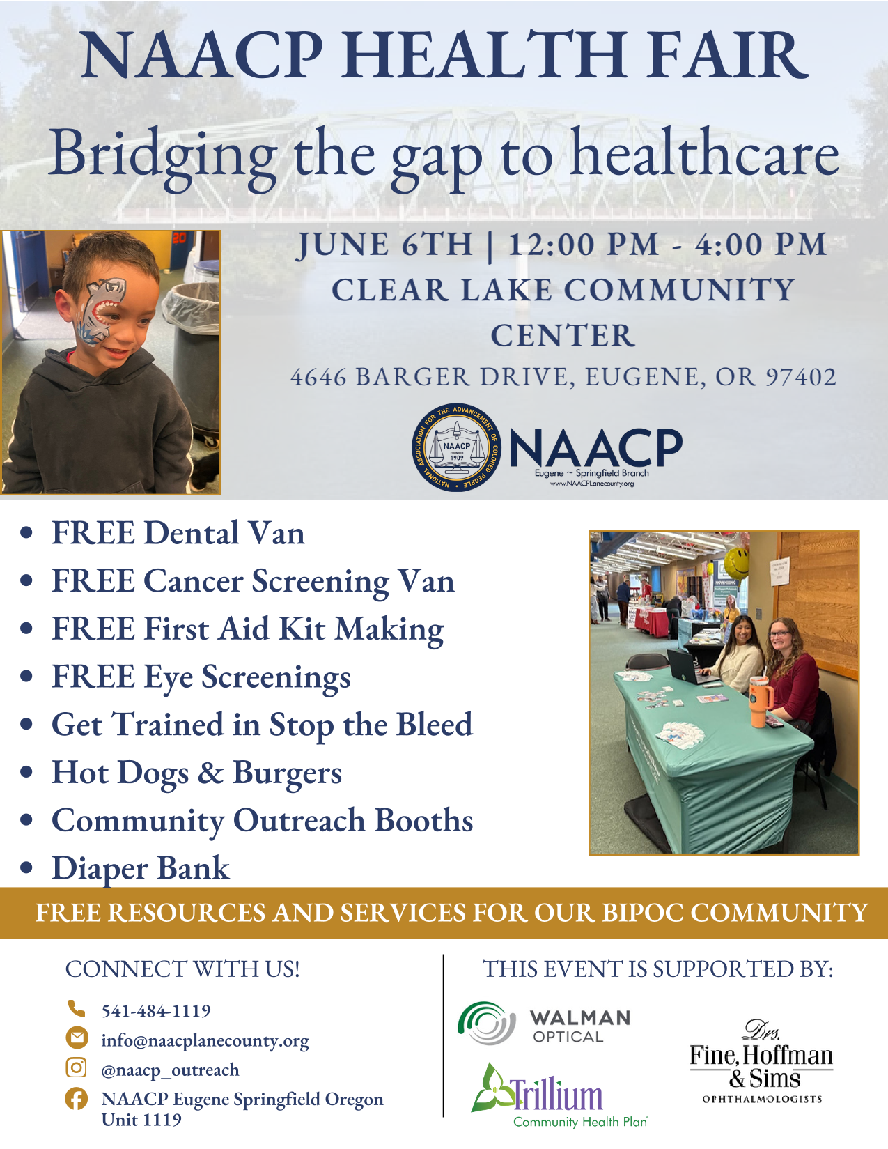NAACP Health Fair 2026 free community event June 6 Clear Lake Community Center Eugene OR